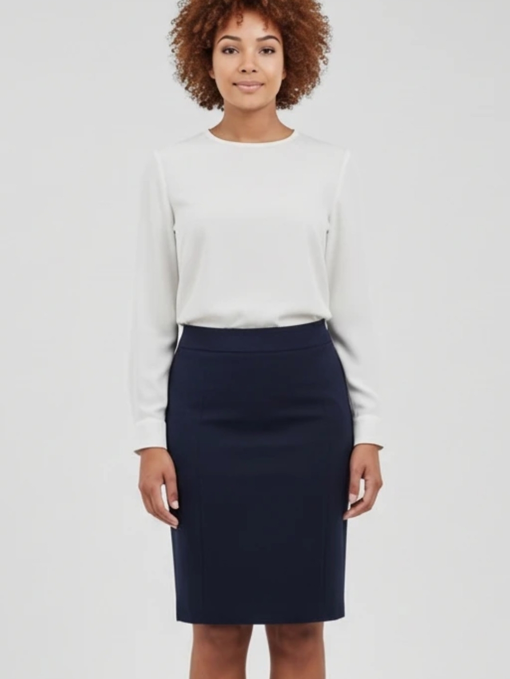 Soho Apparel Navy Pencil Skirt - Sleek Office Staple